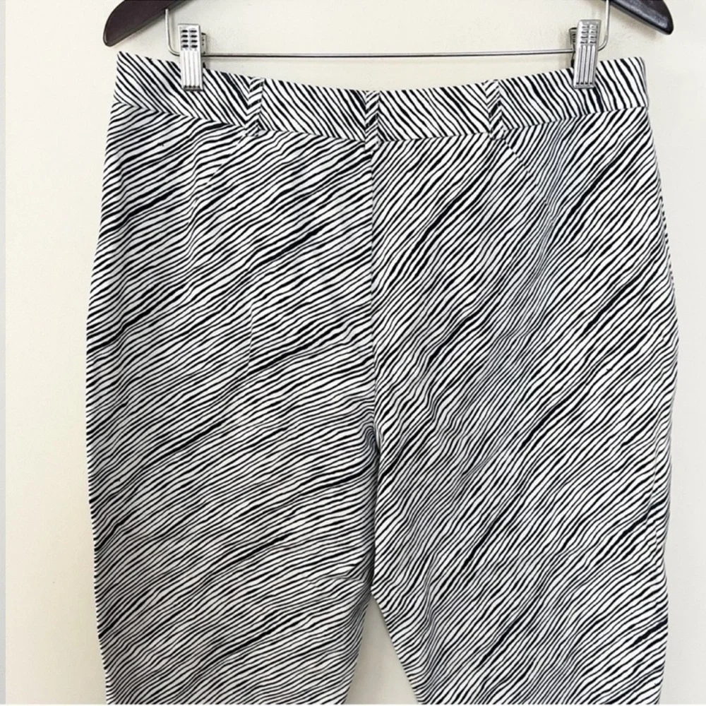 Kate Spade Saturday Zebra Print Cropped Trouser Pants Black/White Size 10